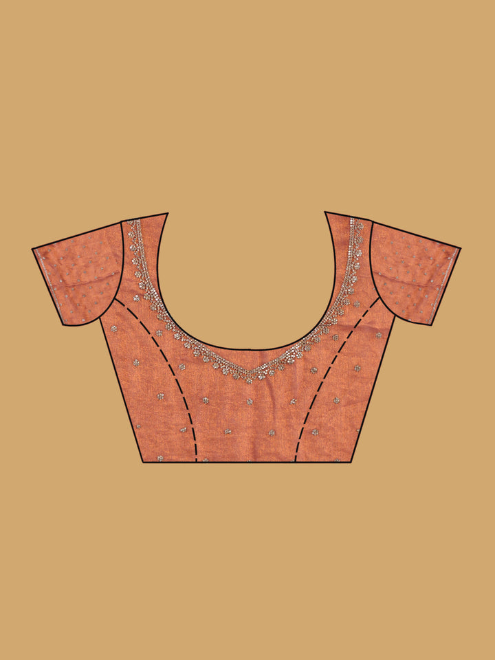 Rust Stonework (Gold) Tissue Saree