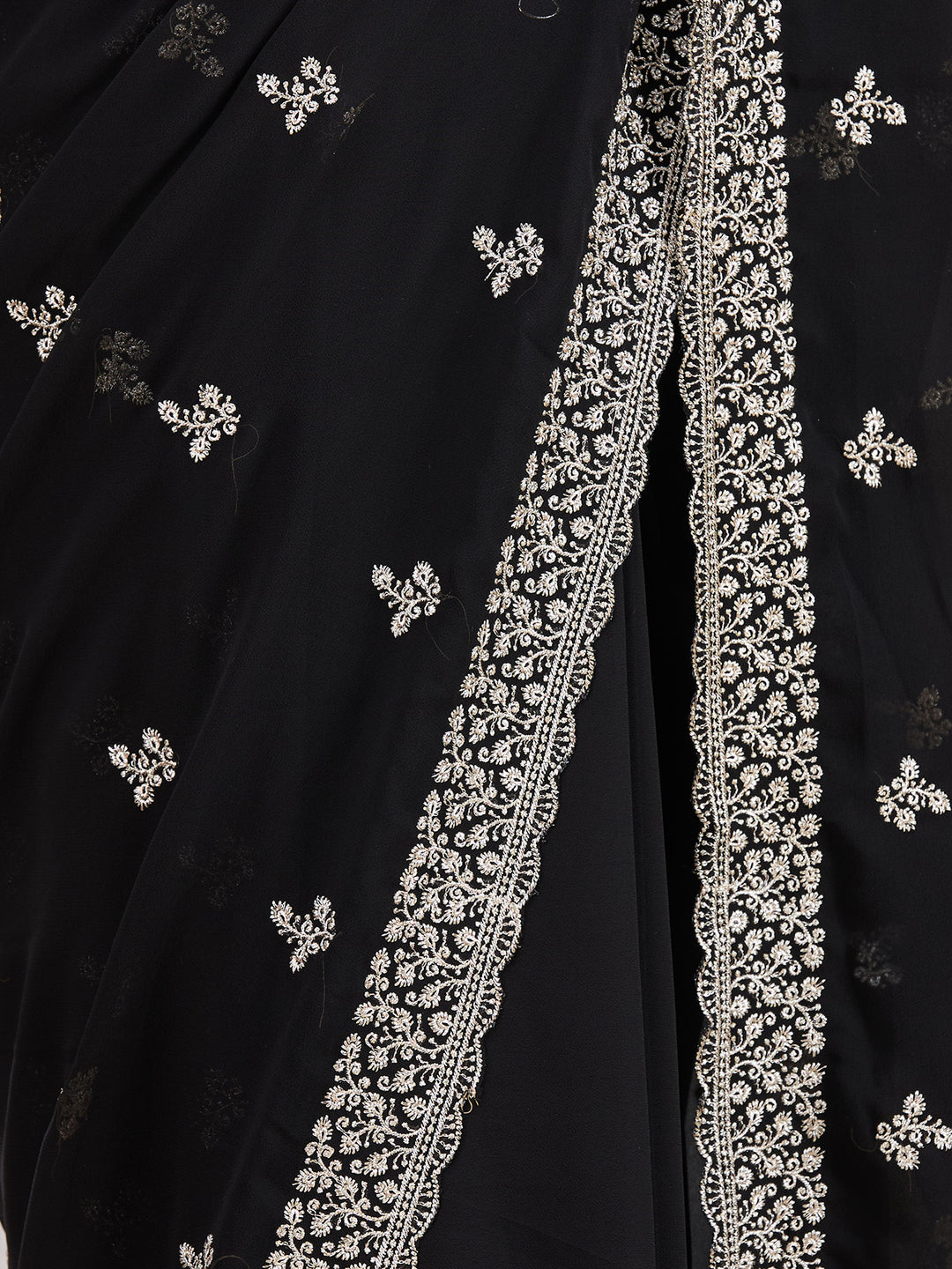 Black Zariwork (Gold) Georgette Saree