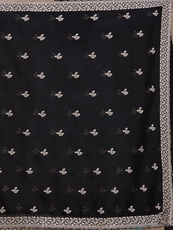 Black Zariwork (Gold) Georgette Saree
