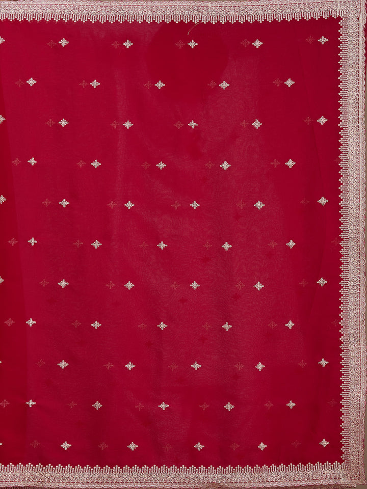 Maroon Zariwork (Gold) Georgette Saree