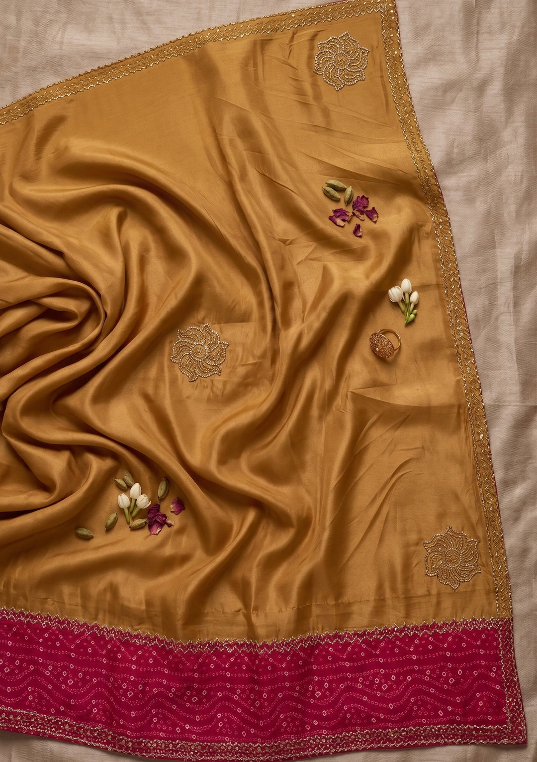 Mustard Cutdana Tissue Saree