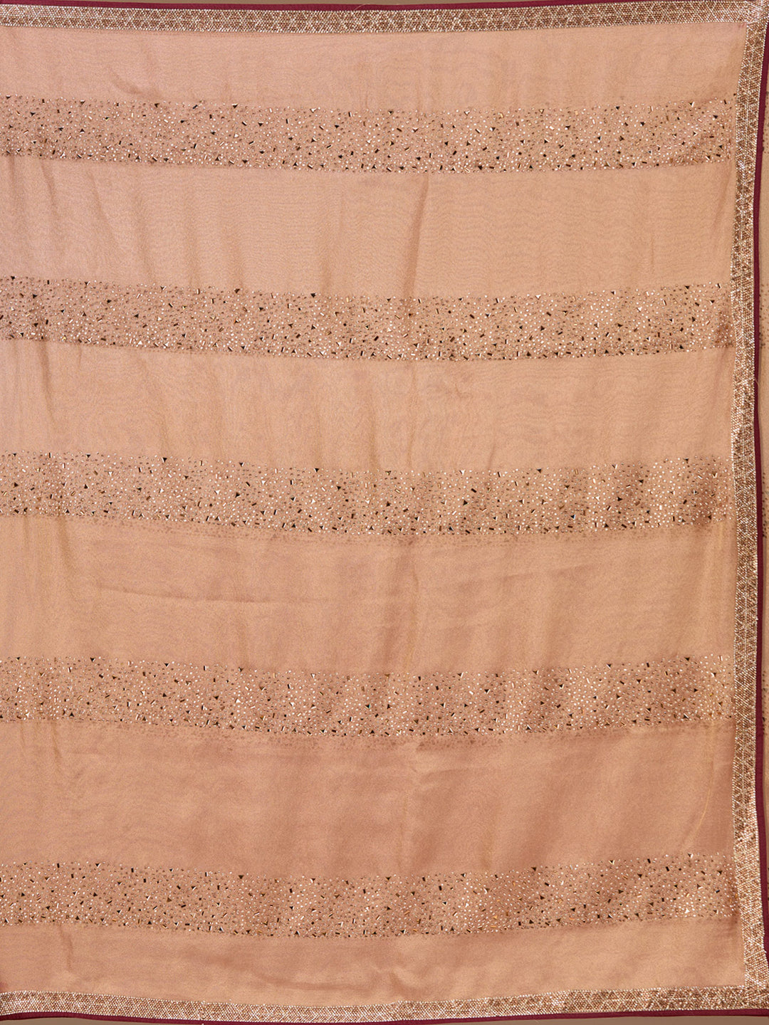 Peach Tissue Swarovski Saree With Matching Blouse Piece