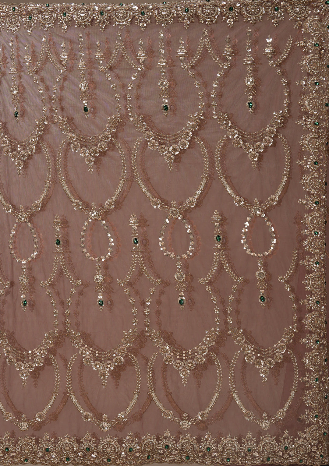 Onion Pink Cutdana Net Saree