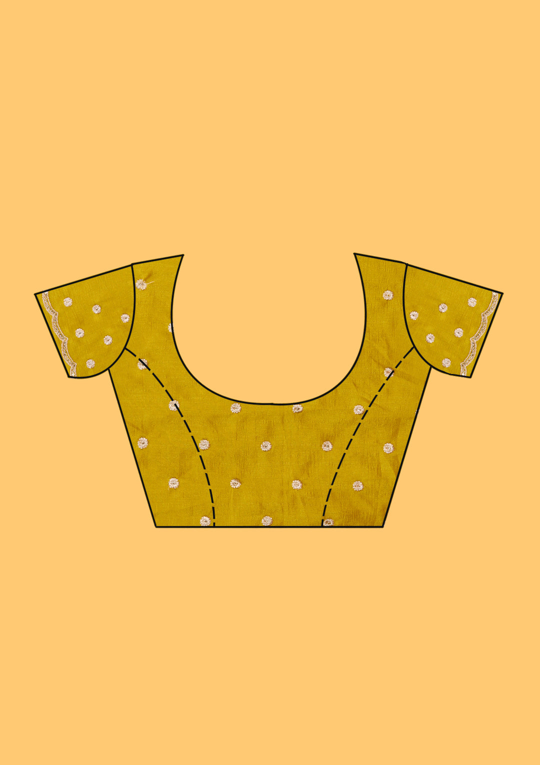 Mustard Yellow Soft Raw Silk Threadwork Saree With Matching Blouse Piece