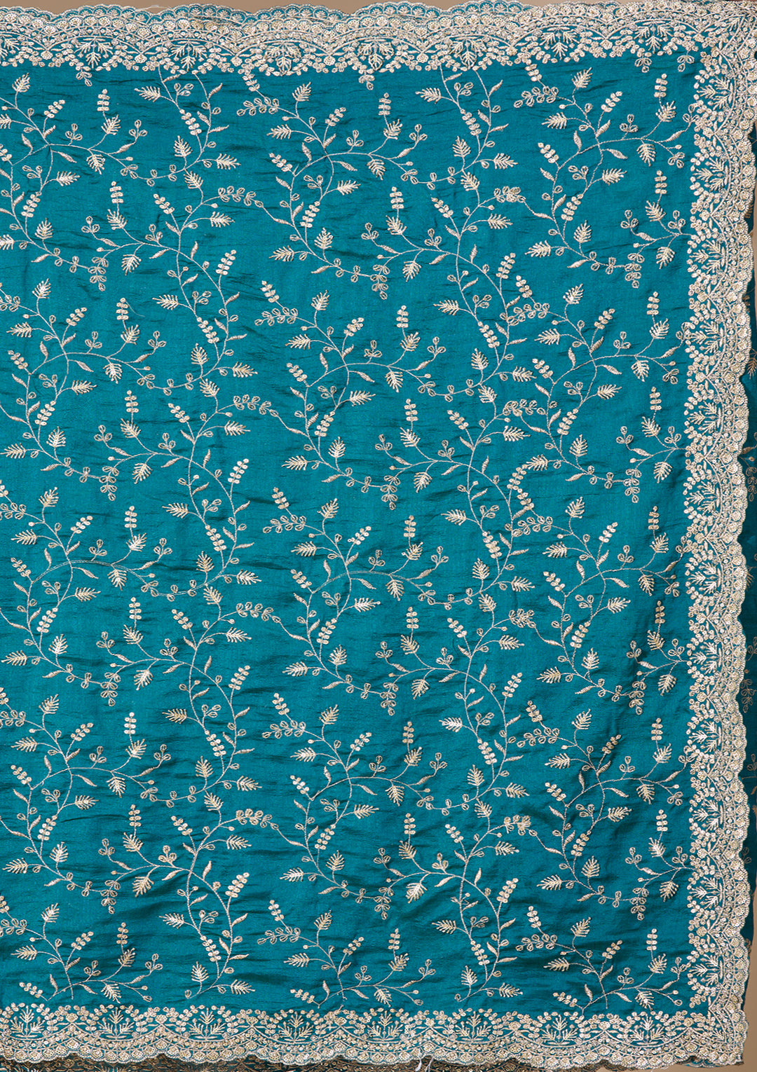 Royal Blue Soft Raw Silk Sequins Saree With Matching Blouse Piece