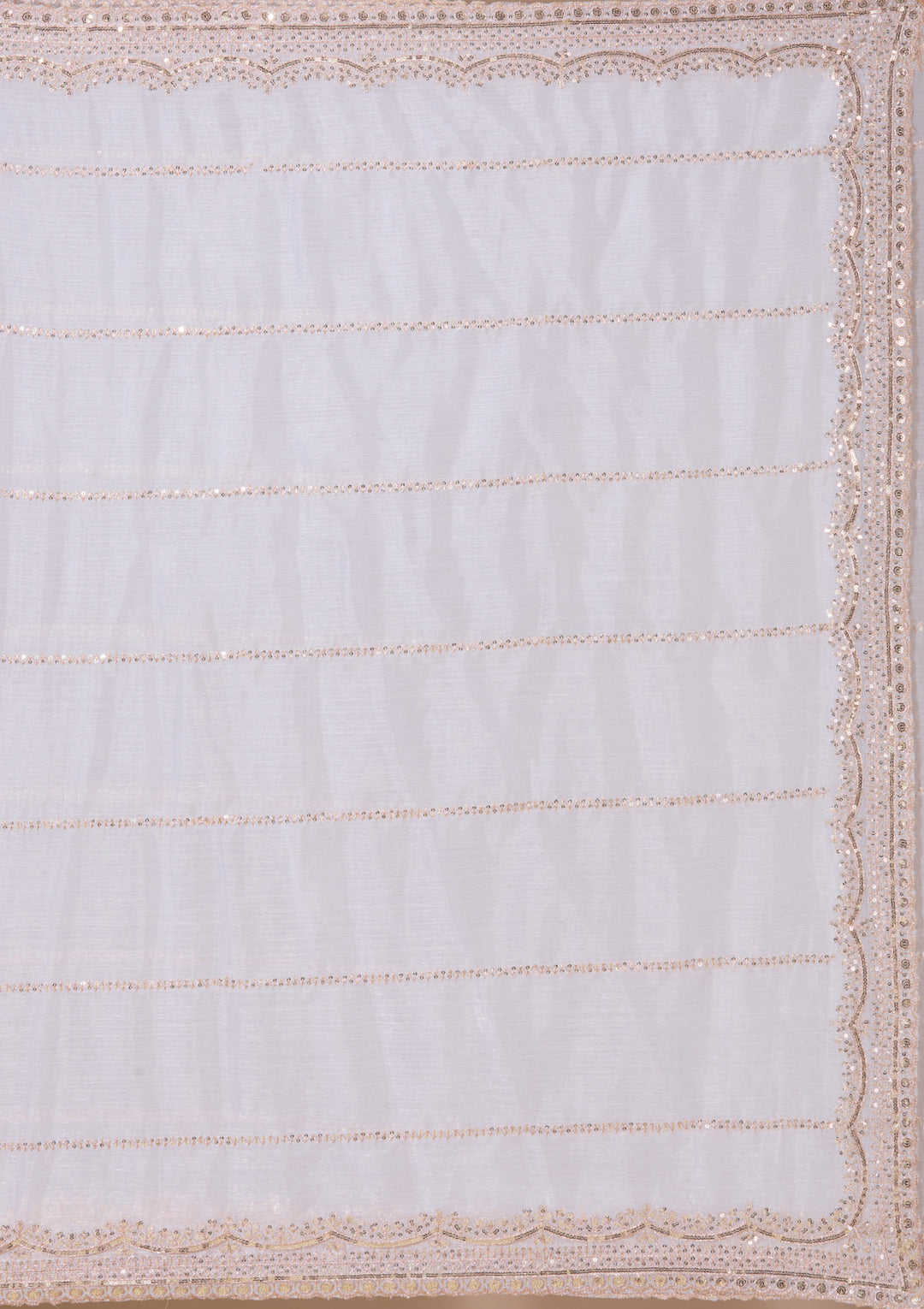 Off White Zariwork (Gold) Tissue Saree With Matching Blouse Piece