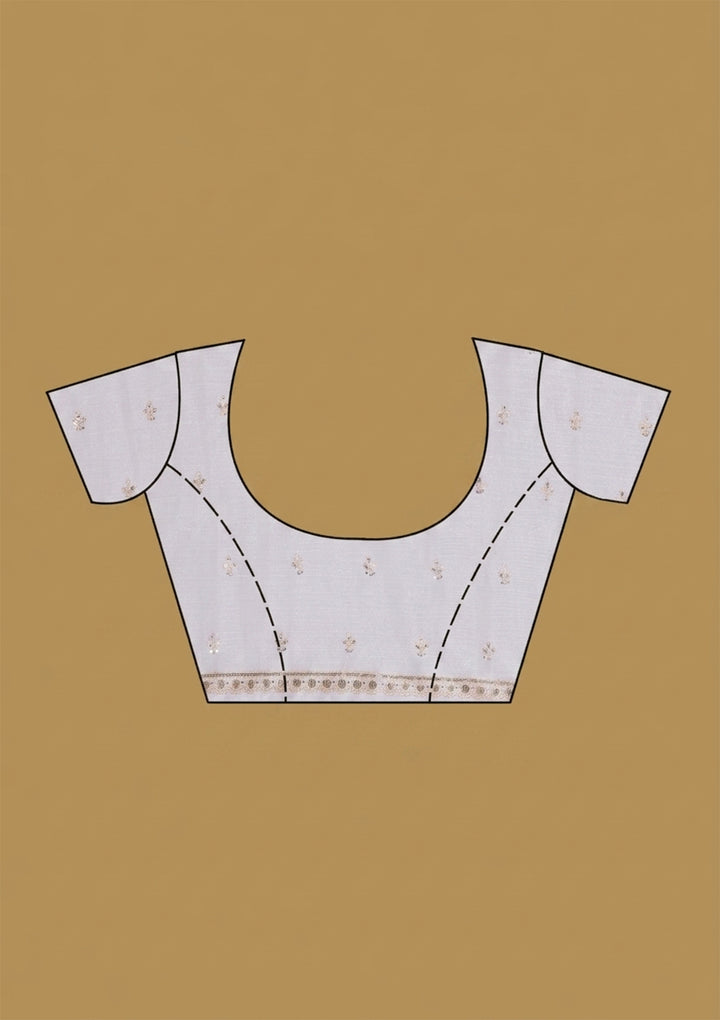 Off White Zariwork (Gold) Tissue Saree With Matching Blouse Piece