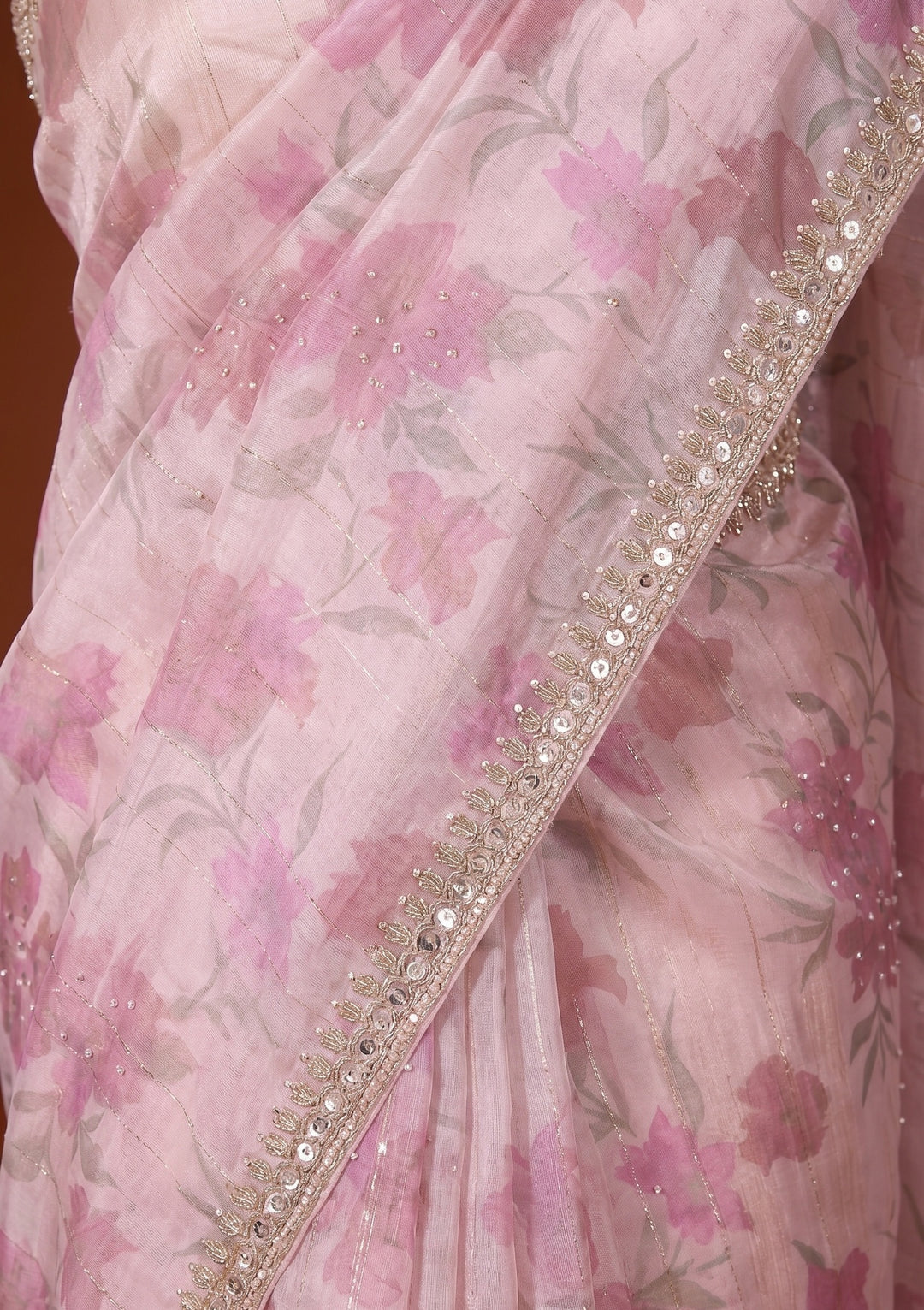 Mauve Cutdana Organza Saree