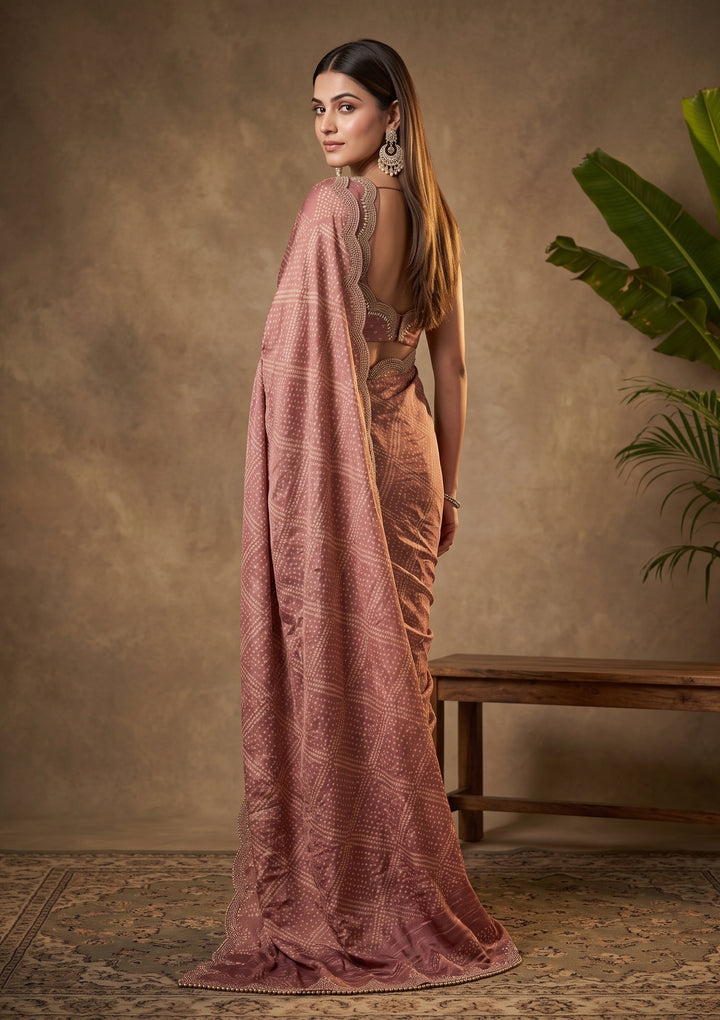 Purple Swarovski Georgette Saree