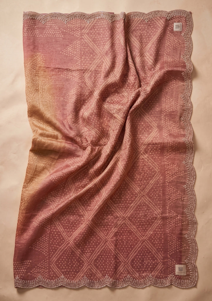 Purple Swarovski Georgette Saree
