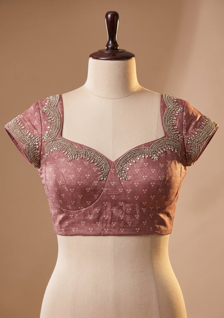 Purple Swarovski Georgette Saree