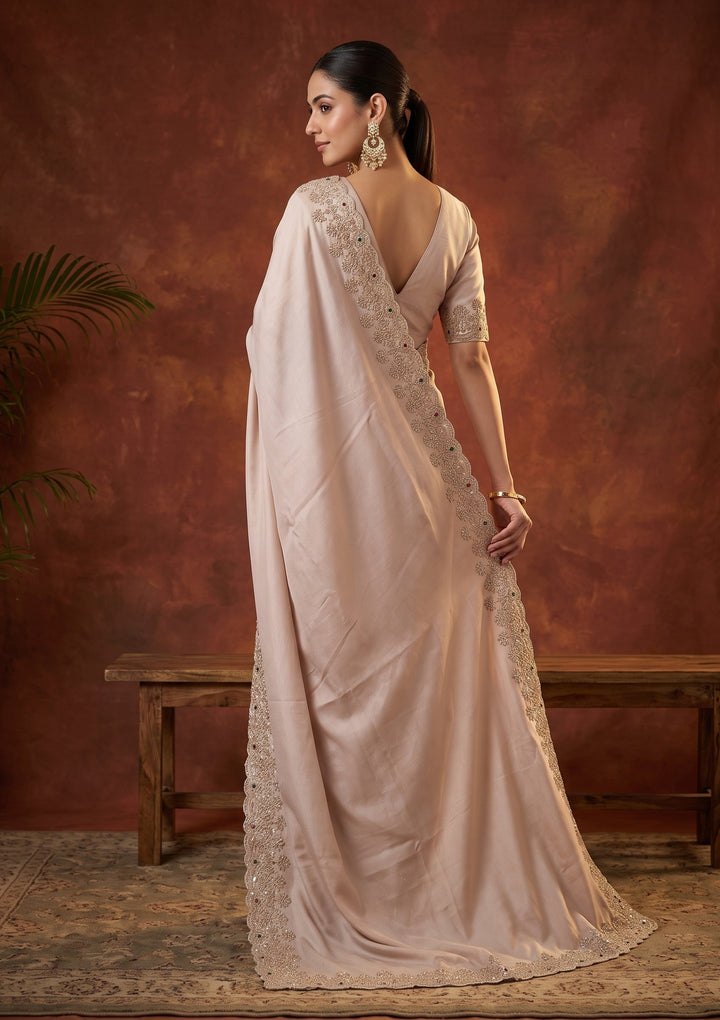 Mauve Stonework (Gold) Tissue Saree