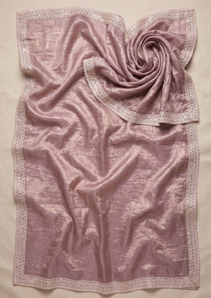 Light Brown Stonework (Gold) Tissue Saree