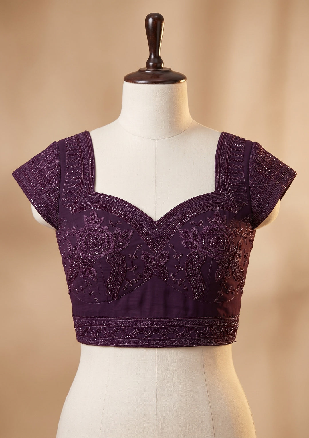 Purple Swarovski Georgette Saree