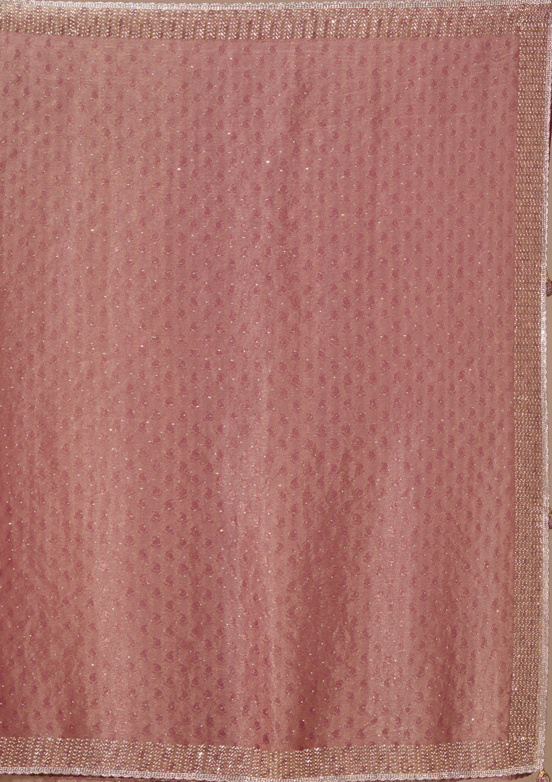 Mauve Tissue Gold Stonework Saree With Matching Blouse Piece