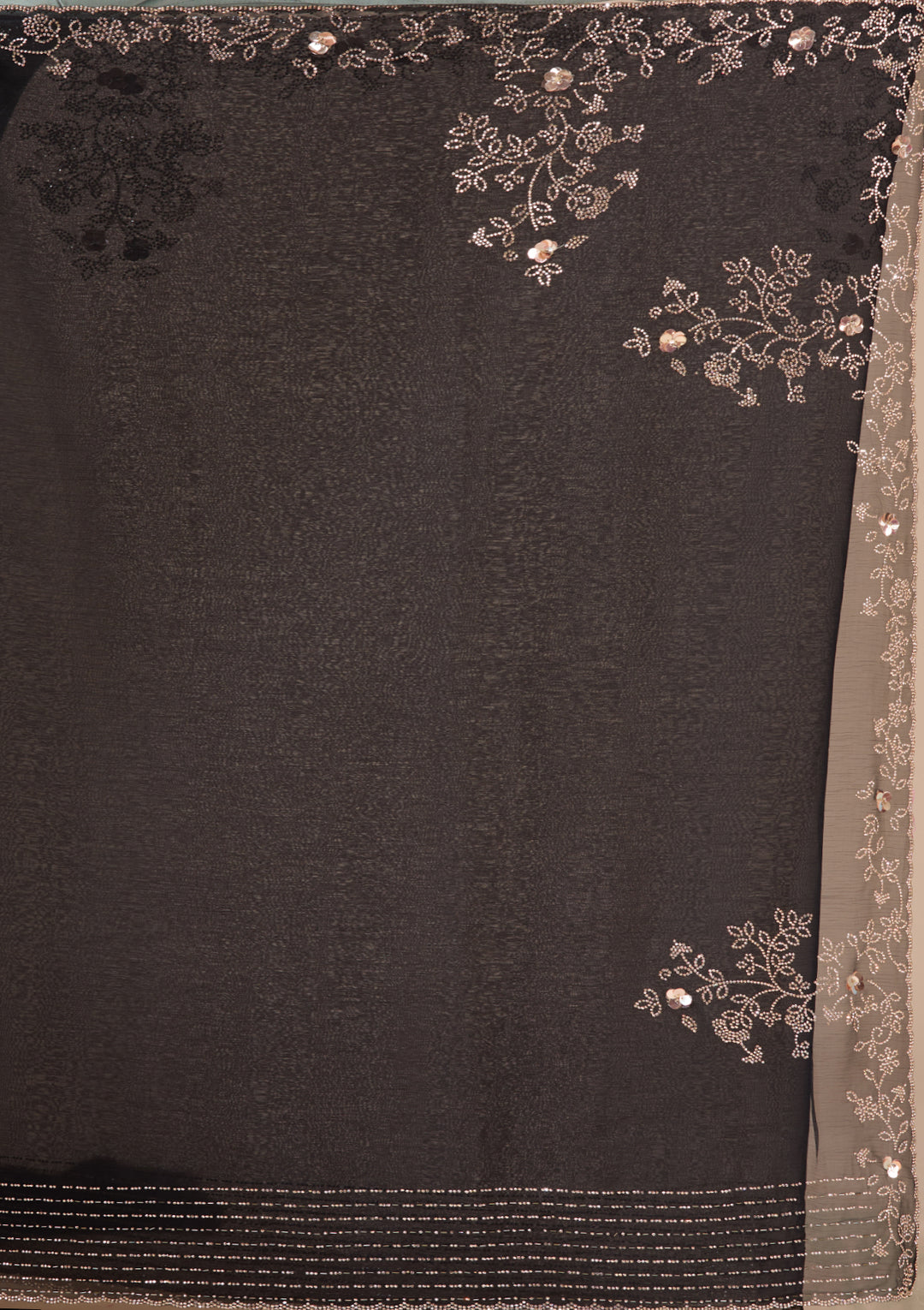 Black Tissue Gold Stonework Saree With Matching Blouse Piece