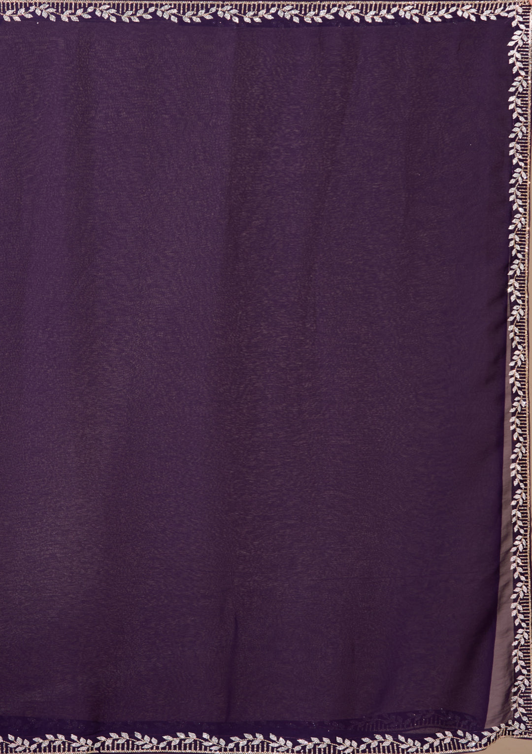 Purple Georgette Gold Stonework Saree With Matching Blouse Piece