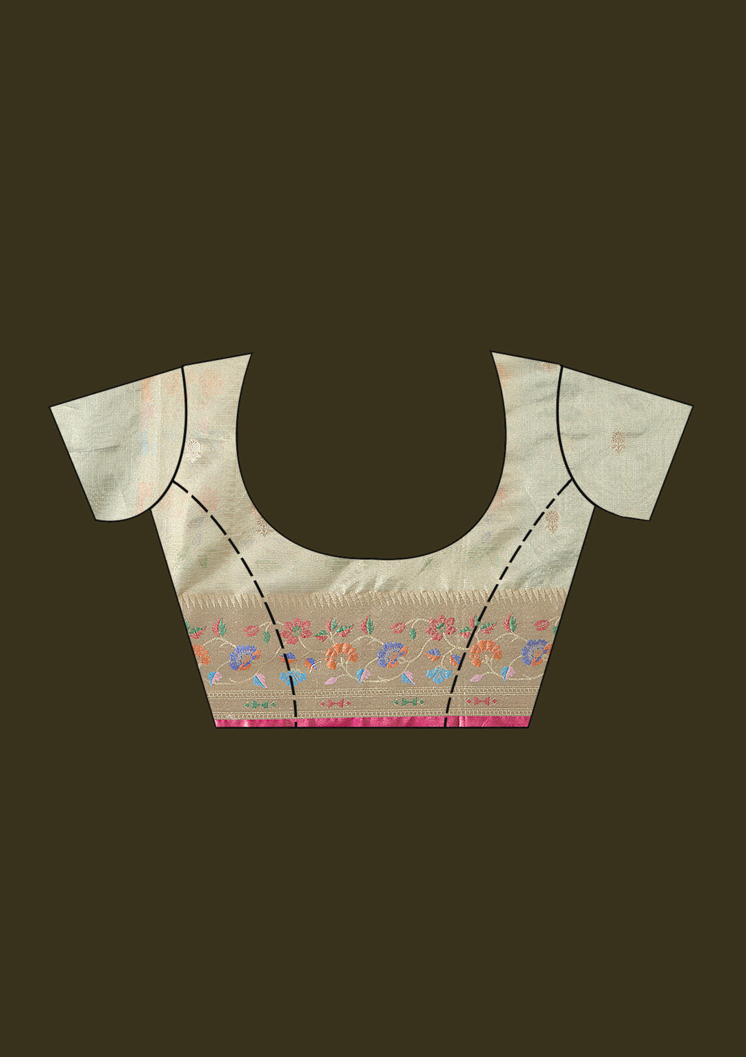 Sea Green Zariwork (Gold) Banarasi Silk Saree