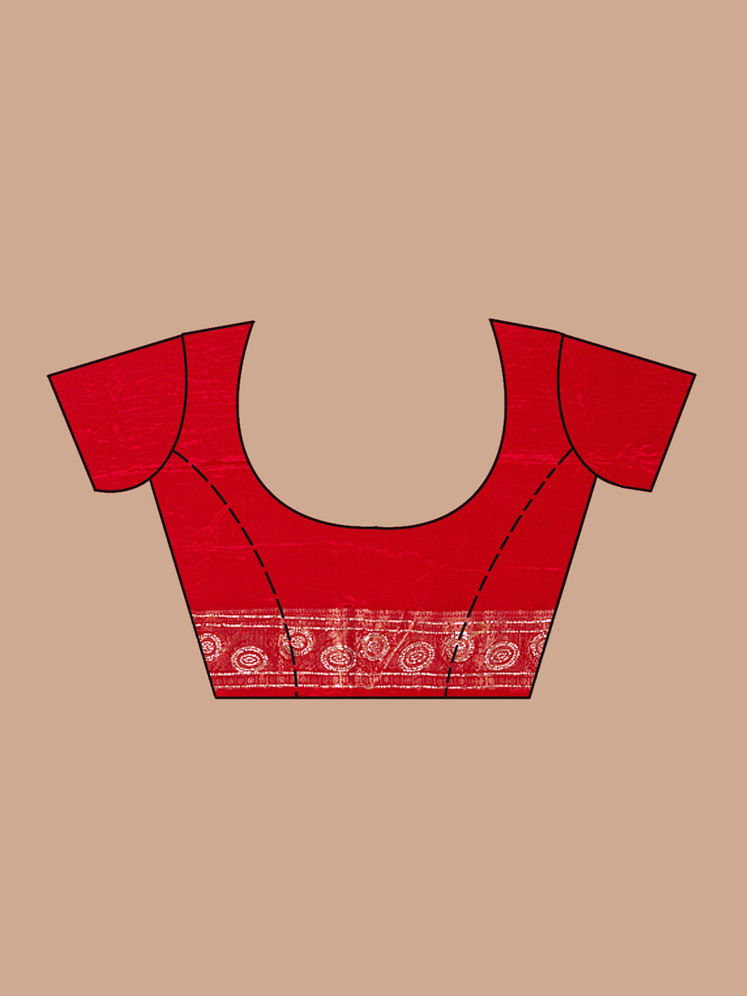 Red Silk Buti Gold Stonework Saree With Matching Blouse Piece