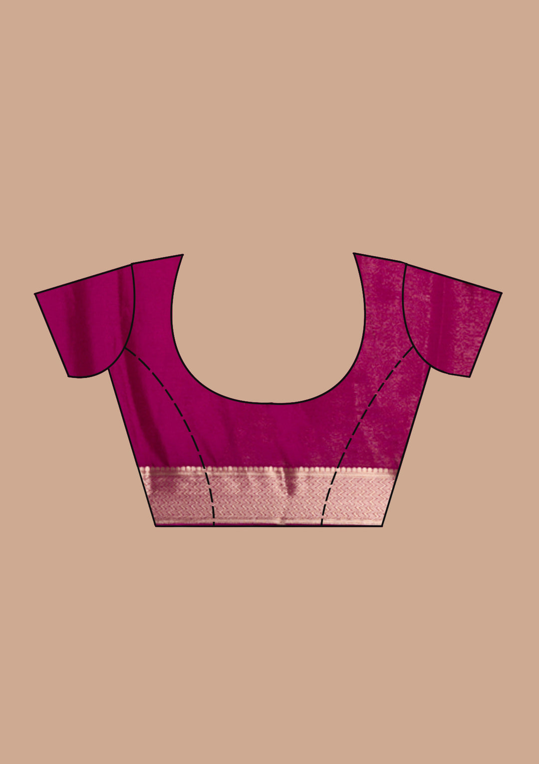 Magenta Pink Georgette Jaal Gold Zariwork Saree With Matching Blouse Piece