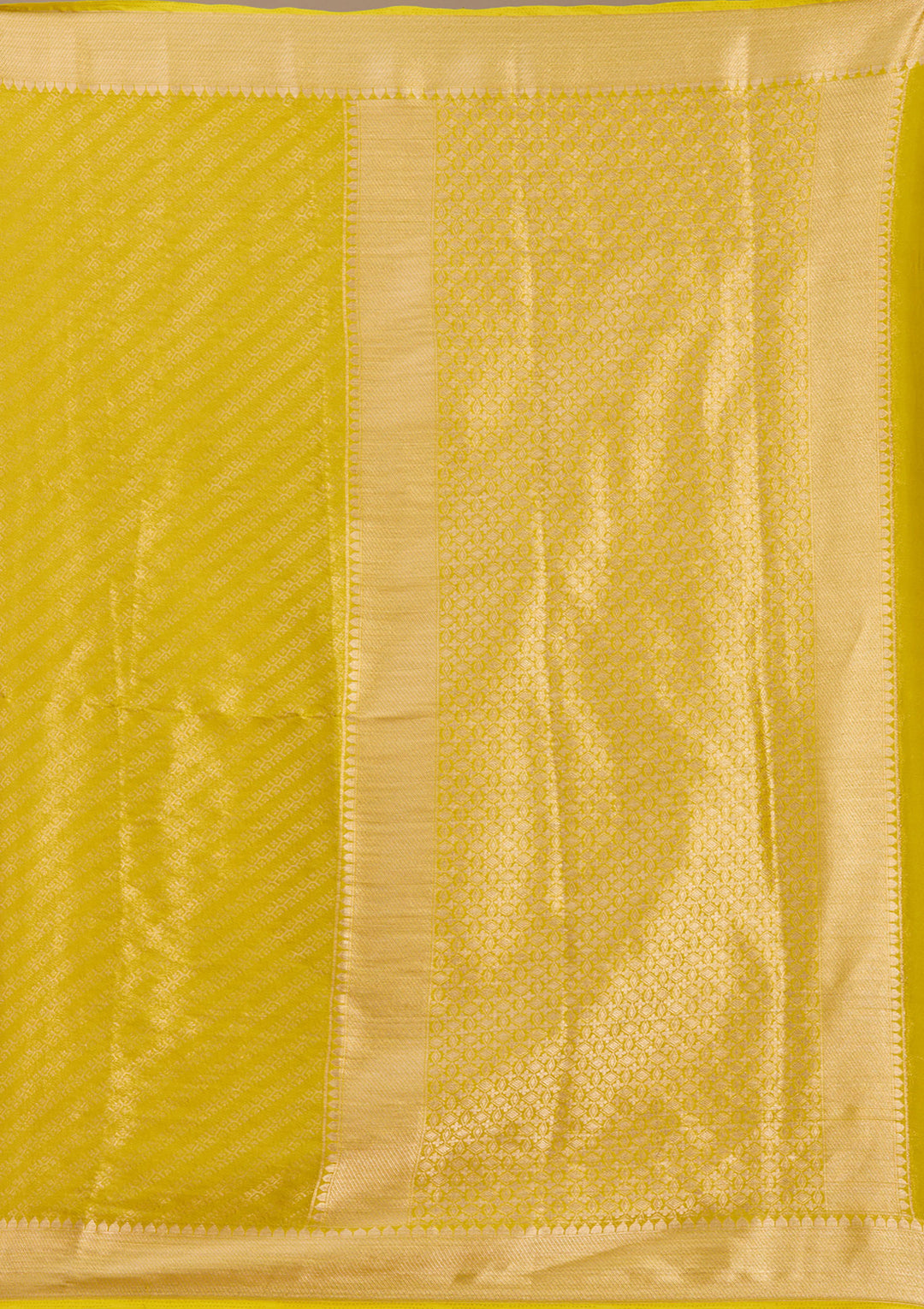 Yellow Georgette Banarasi Gold Zariwork Saree With Matching Blouse Piece