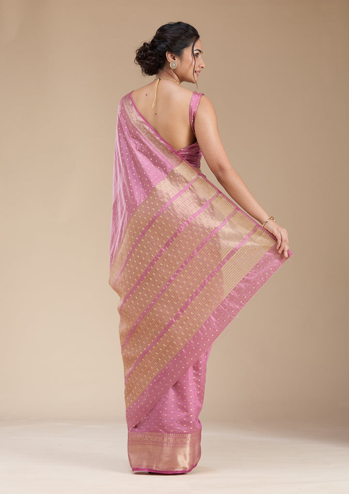 Lavender Zariwork (Gold) Tussar Silk Saree