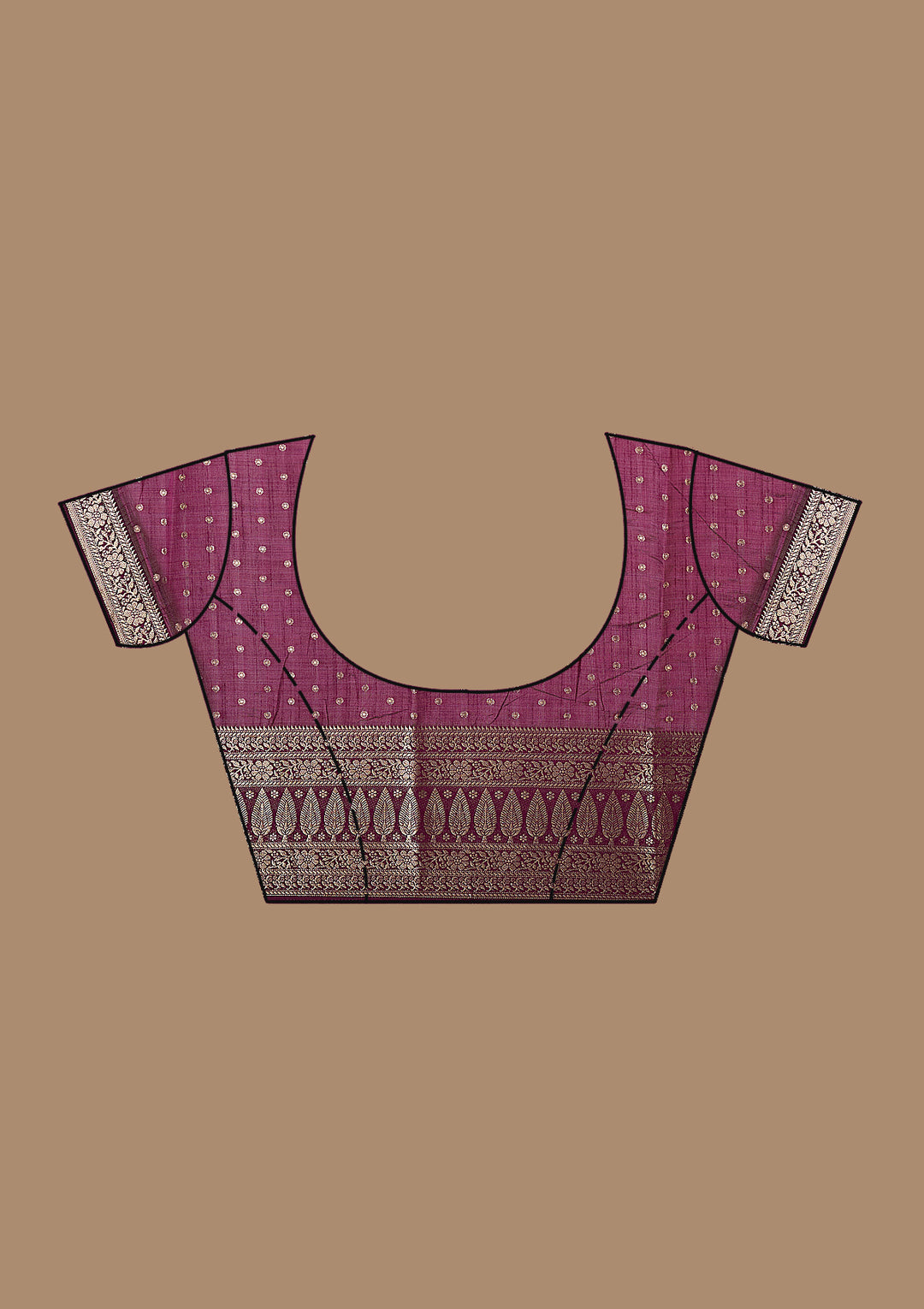 Maroon Silk Buti Gold Zariwork Saree With Matching Blouse Piece