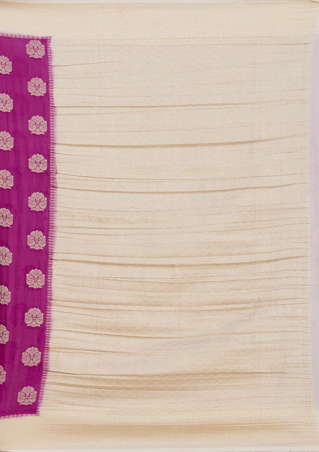 Wine Georgette Buti Gold Zariwork Saree With Matching Blouse Piece