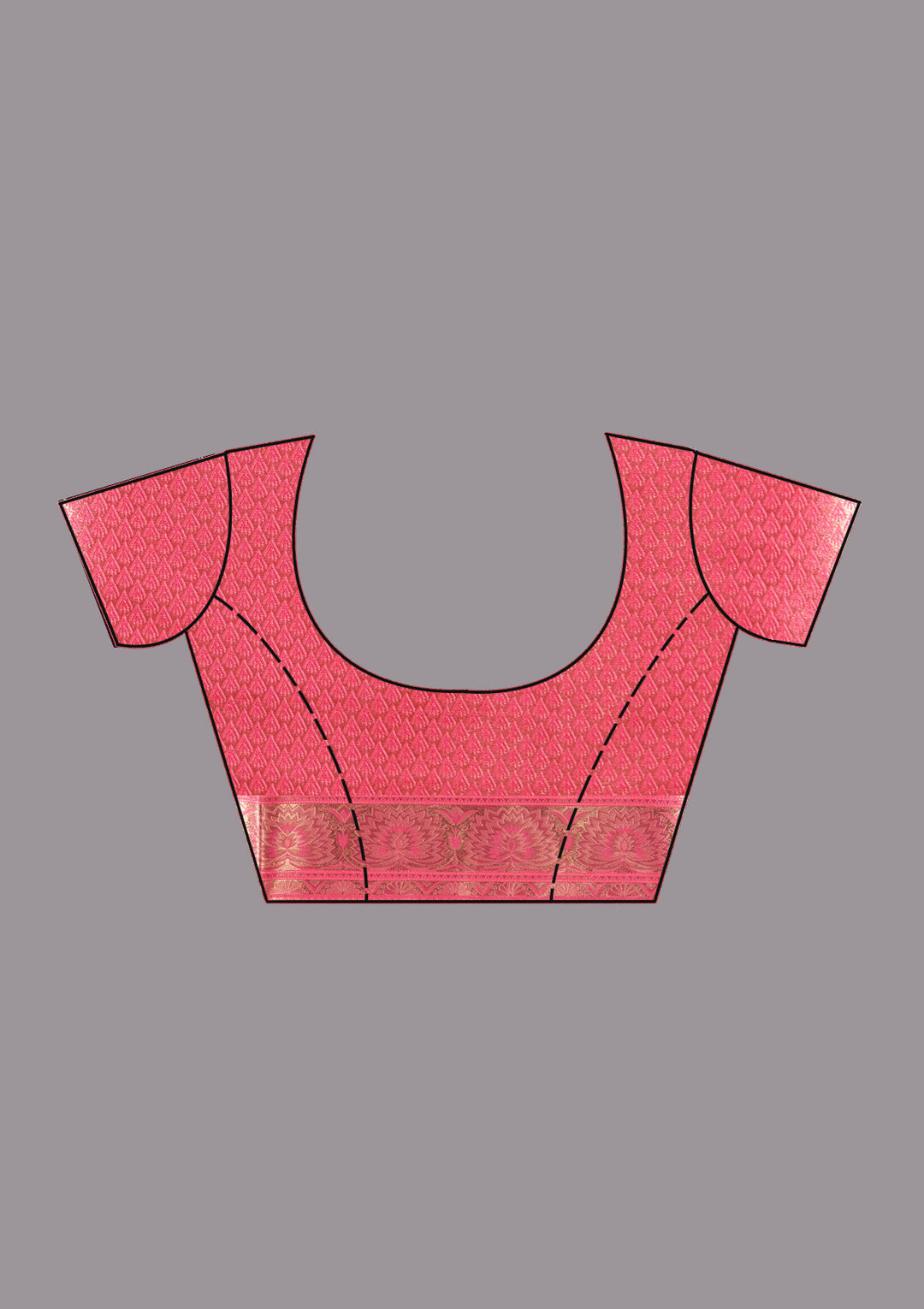 Pink Silk Jaal Zariwork Saree With Matching Blouse Piece