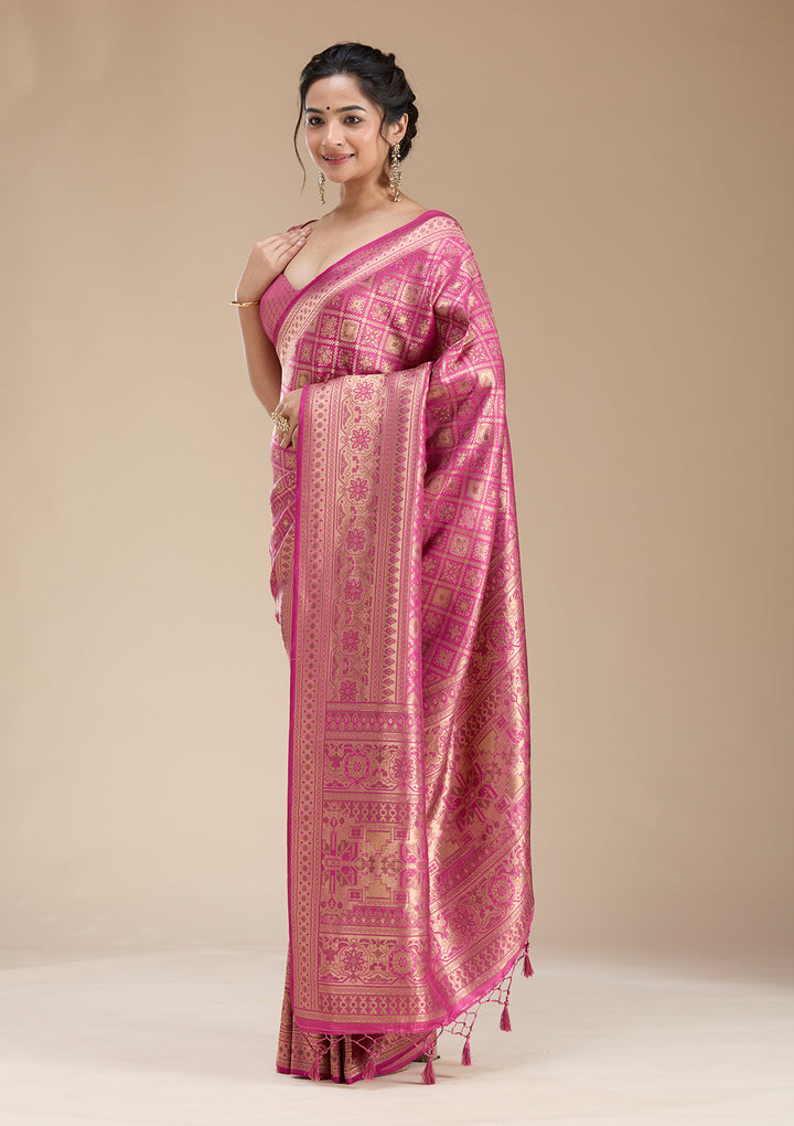 Rani Pink Banarasi Silk Saree