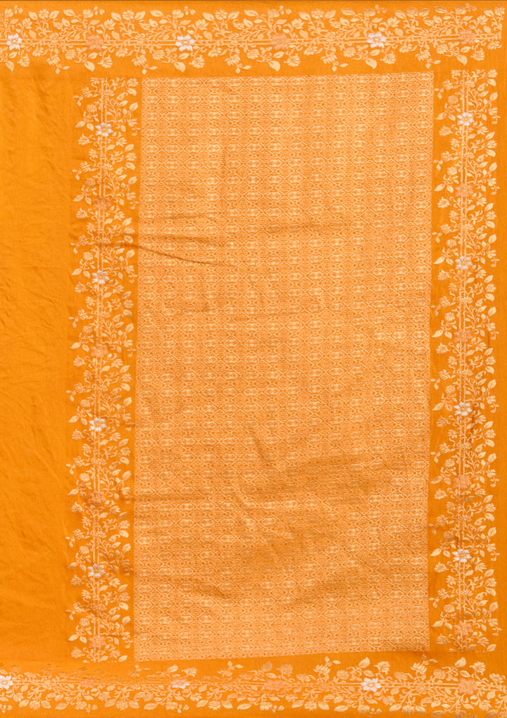 Mustard Banarasi Silk Saree