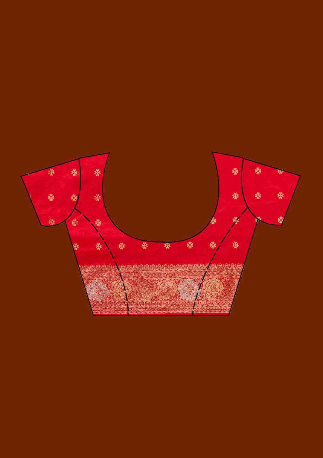 Red Silk Plain Zariwork Saree With Matching Blouse Piece
