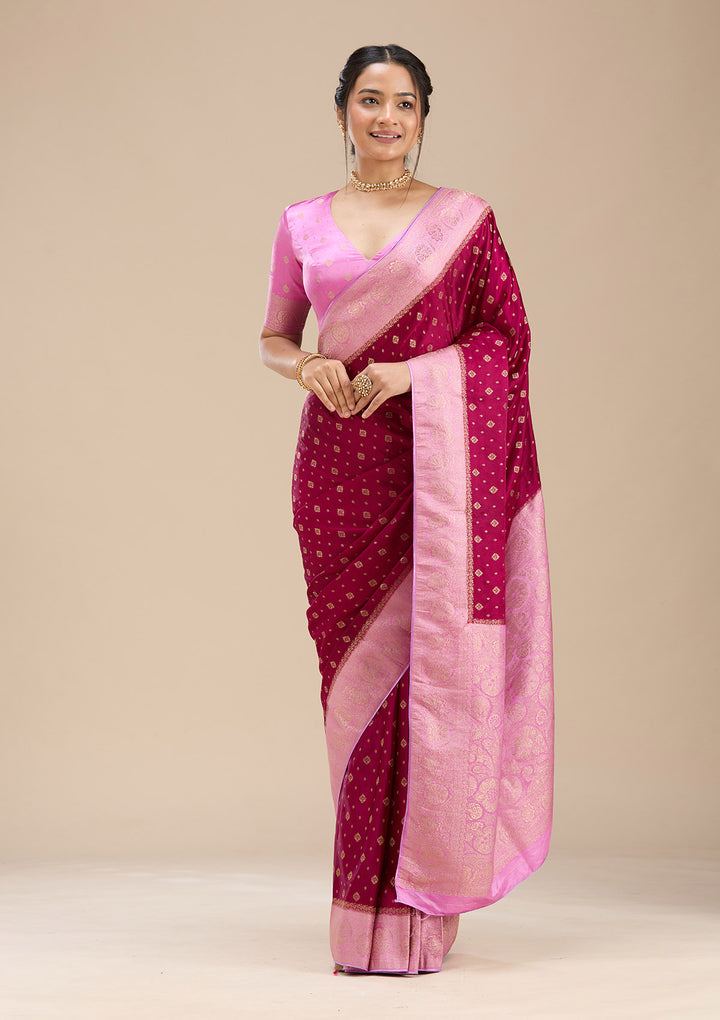 Wine  Silk Saree