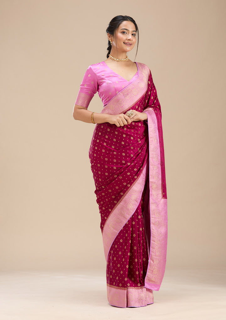 Wine  Silk Saree