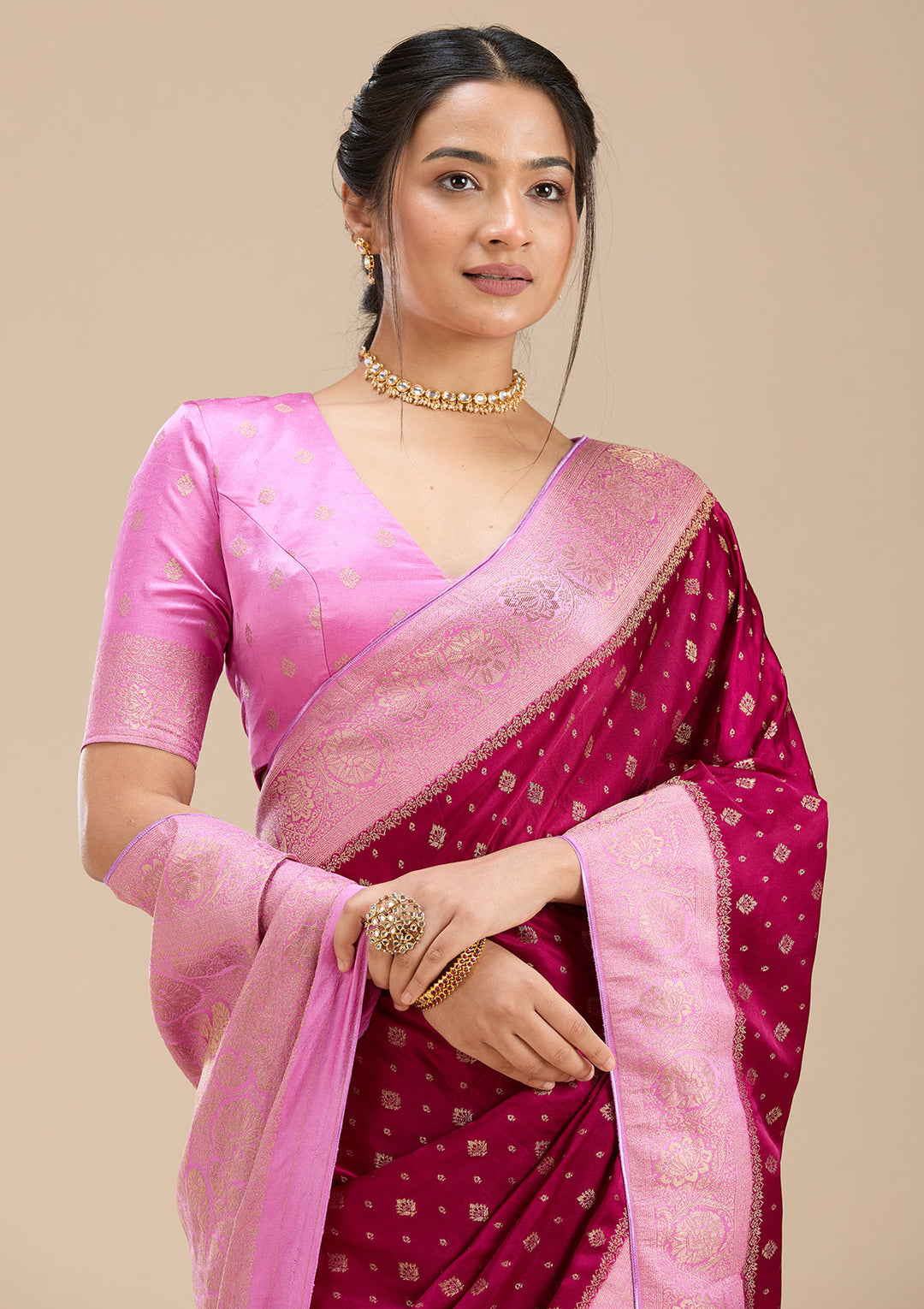 Wine  Silk Saree