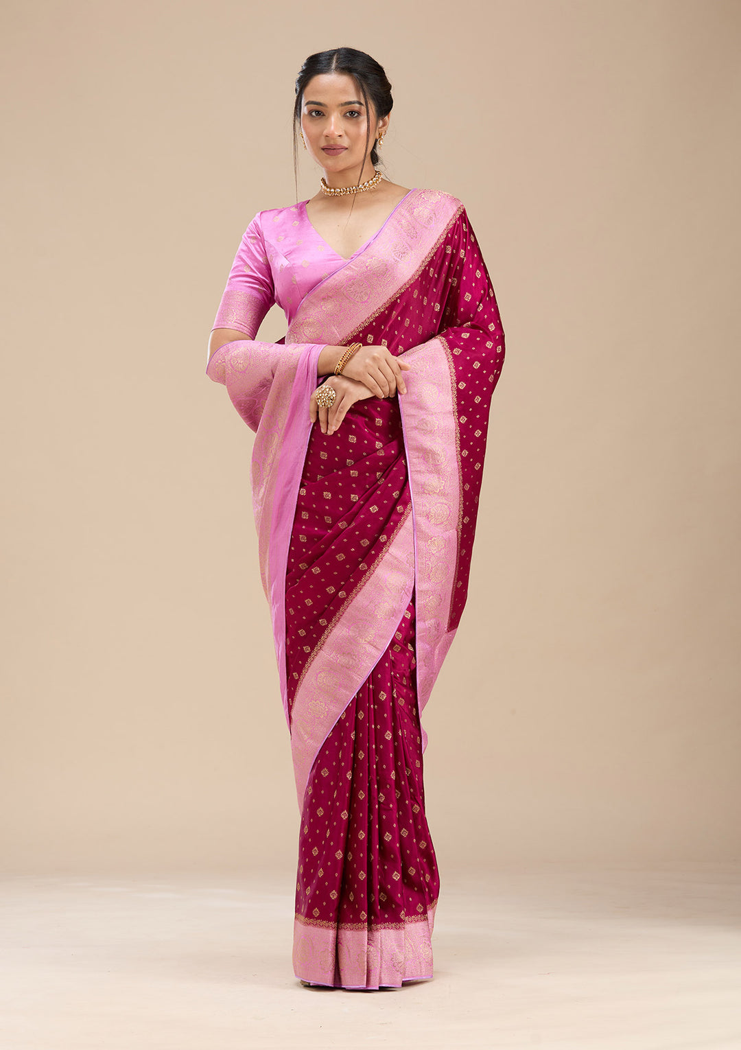 Wine  Silk Saree