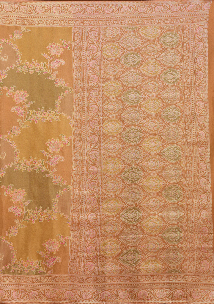 Mustard Cutdana Chiffon Silk Saree