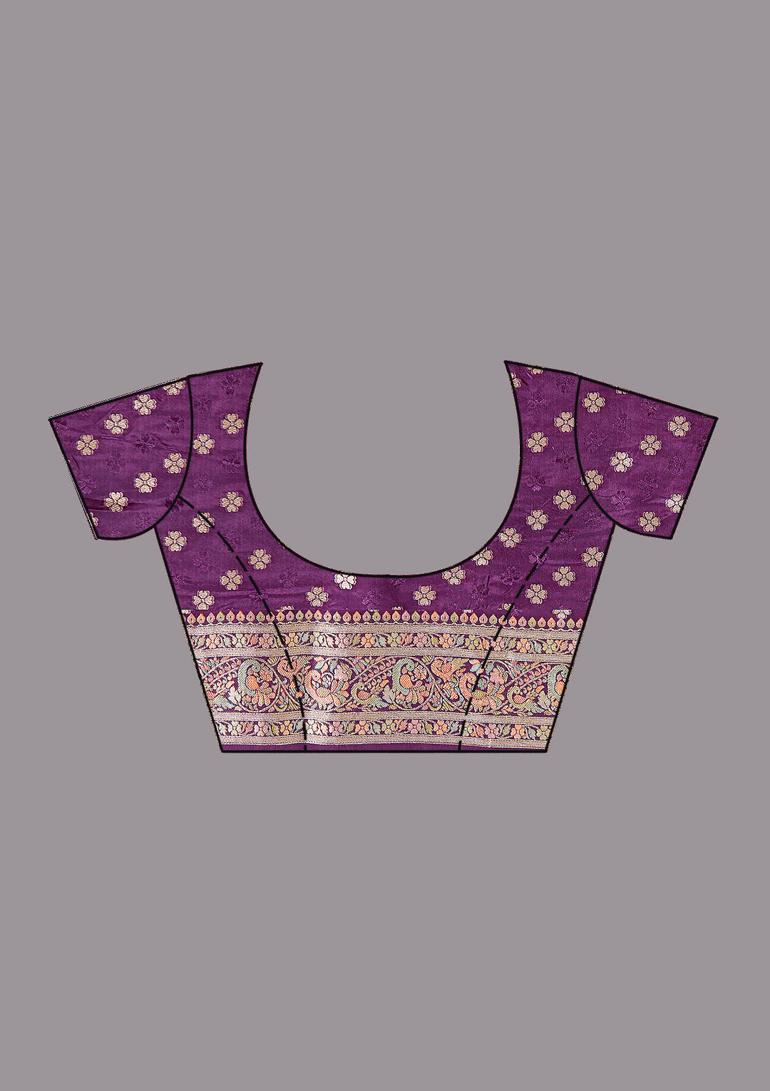 Purple Silk Jaal Saree With Matching Blouse Piece