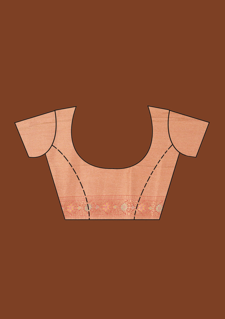 Baby Pink Silk Jaal Saree With Matching Blouse Piece