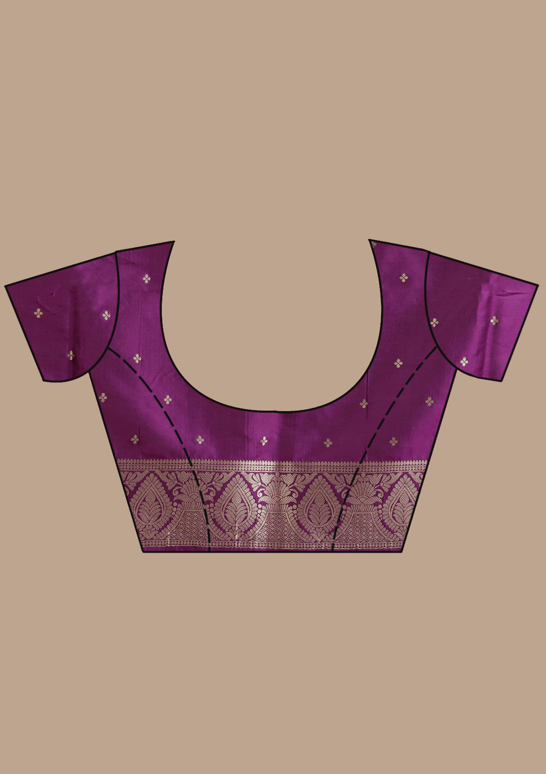 Purple Crepe Jaal Saree With Matching Blouse Piece