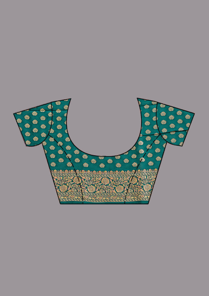 Rama Green Banarasi Silk Saree