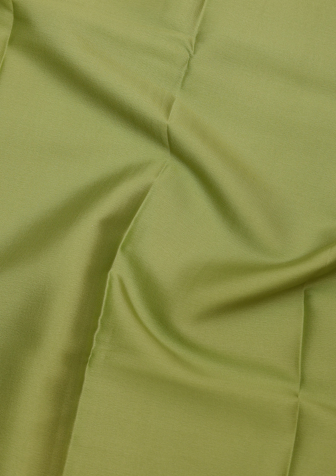 Pista Green Crepe Plain Saree With Matching Blouse Piece