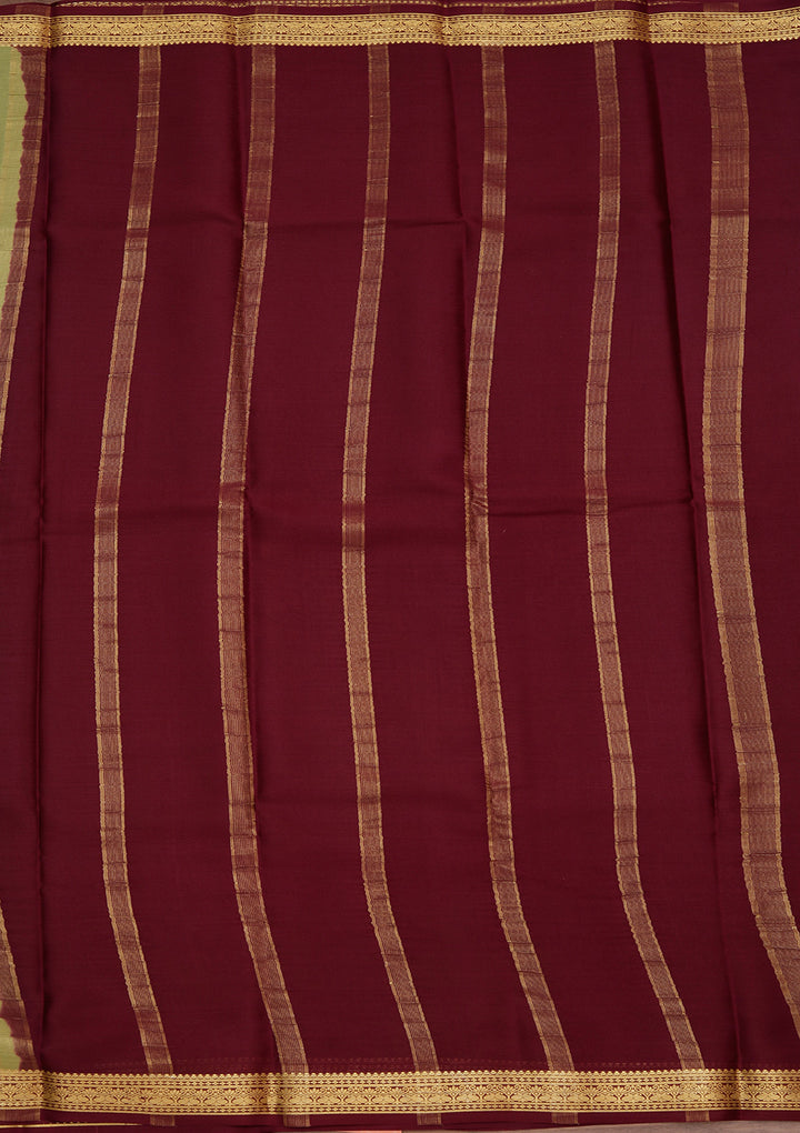 Pista Green Crepe Plain Saree With Matching Blouse Piece