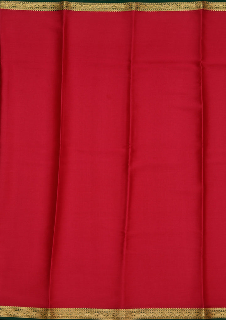 Rani Pink Crepe Plain Saree With Matching Blouse Piece