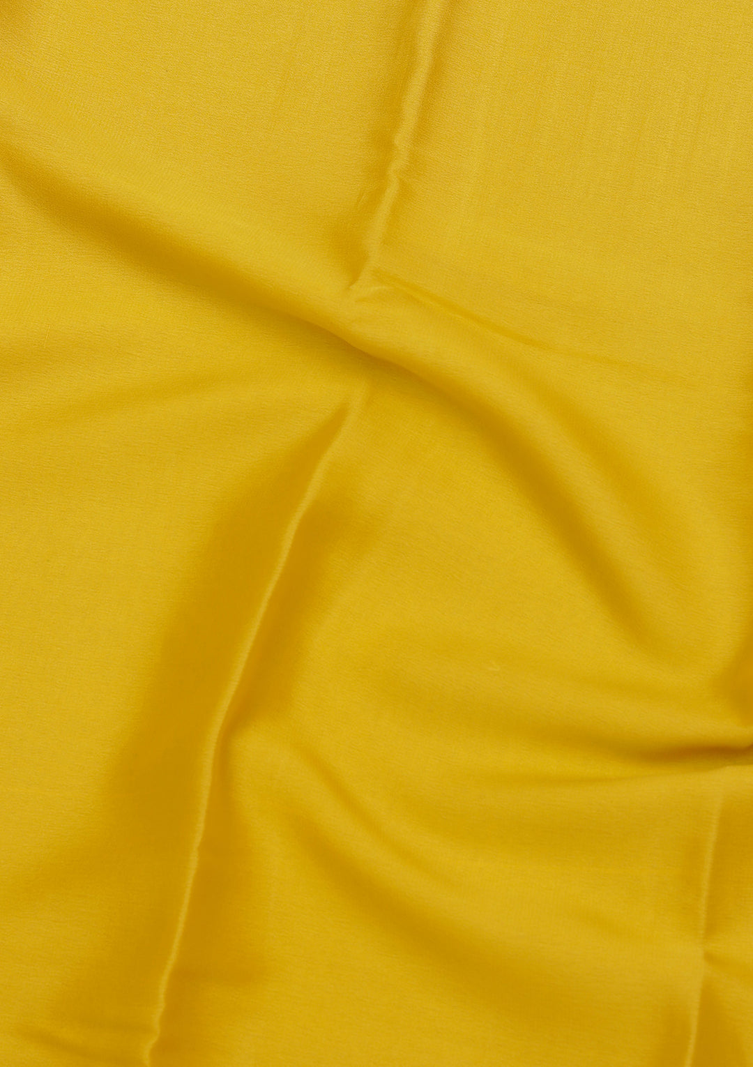 Yellow Crepe Plain Saree With Matching Blouse Piece