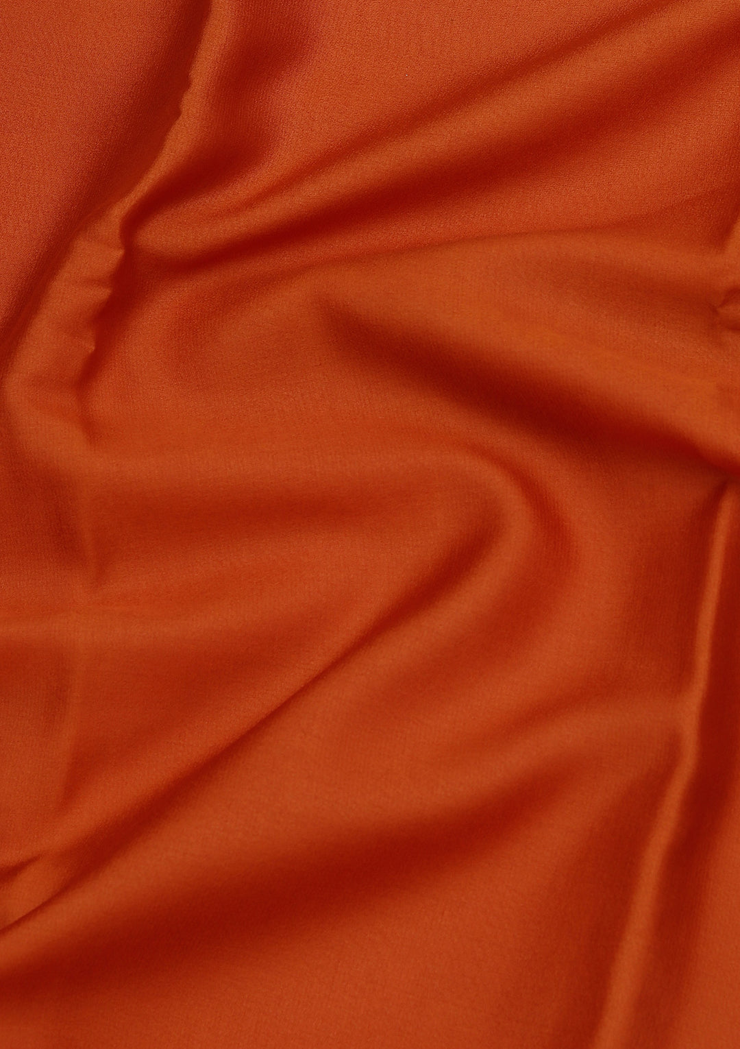 Brown Crepe Plain Saree With Matching Blouse Piece