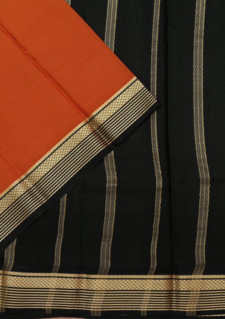 Brown Crepe Plain Saree With Matching Blouse Piece
