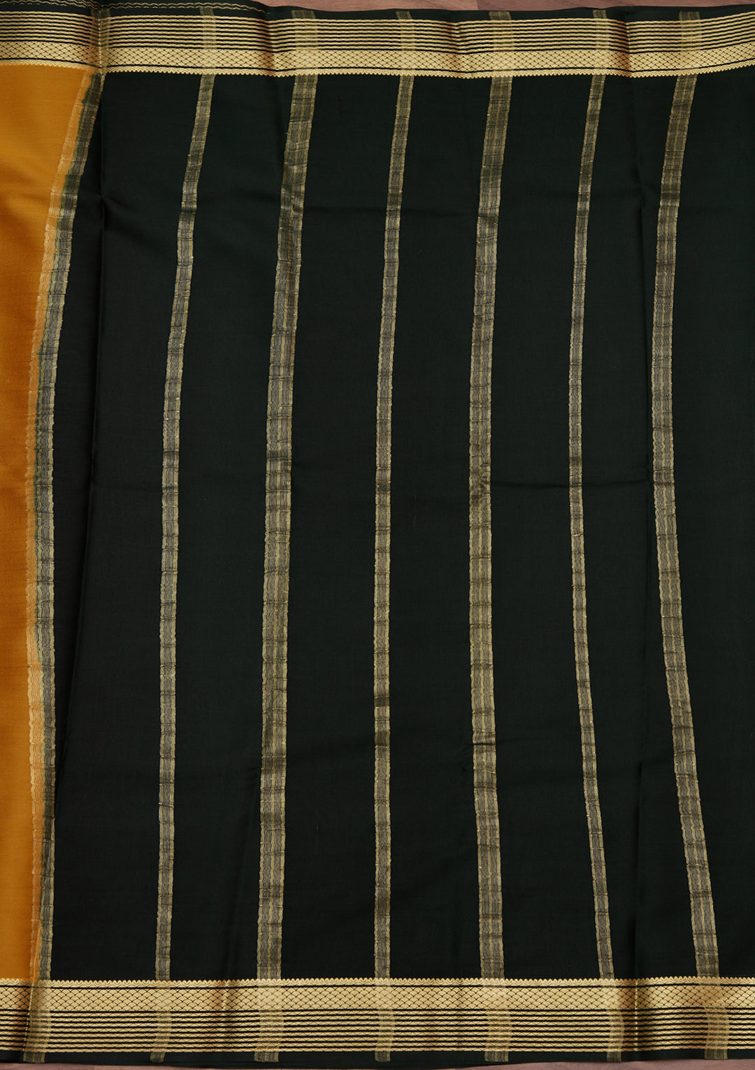 Yellow Crepe Plain Saree With Matching Blouse Piece