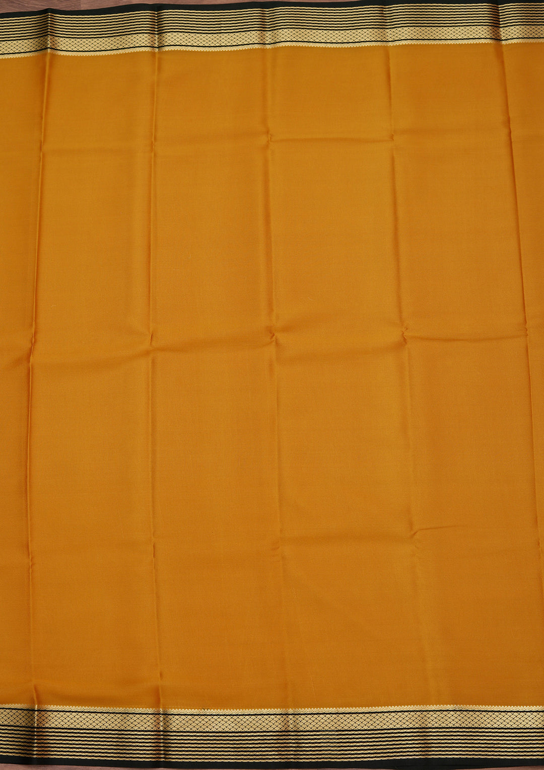 Yellow Crepe Plain Saree With Matching Blouse Piece