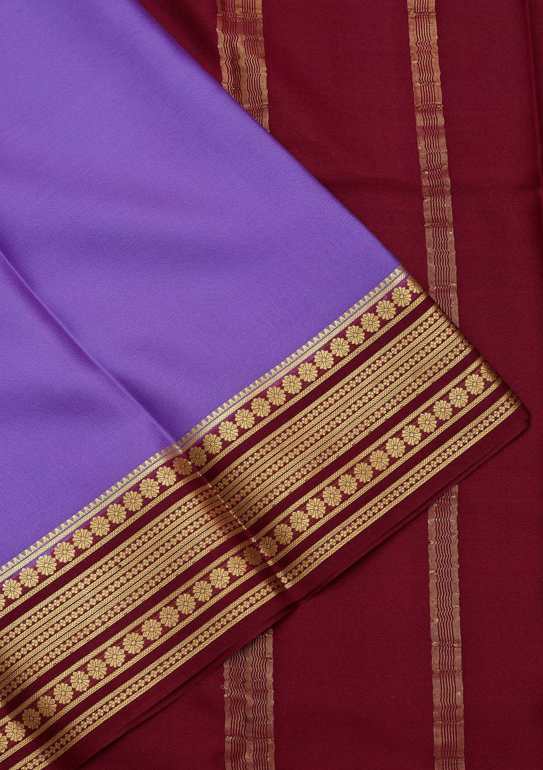 Blue Crepe Plain Saree With Matching Blouse Piece